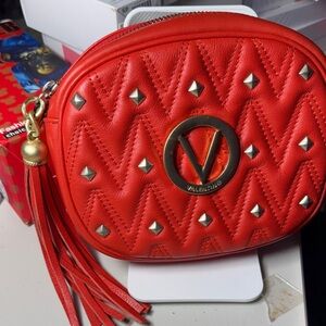 Valentino By Mario Valentino Red Quilted Bag